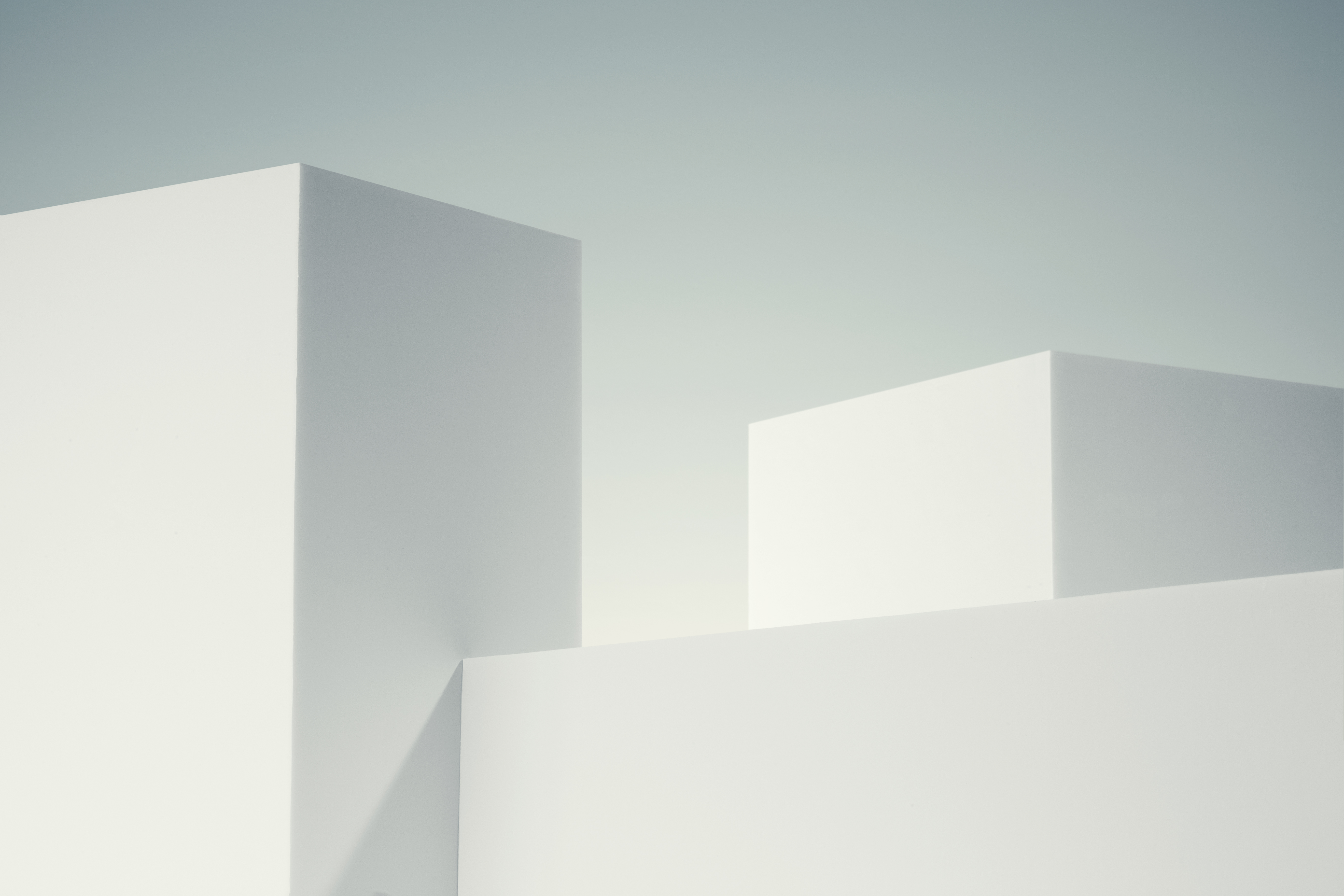 3d illustration of white minimal buildings